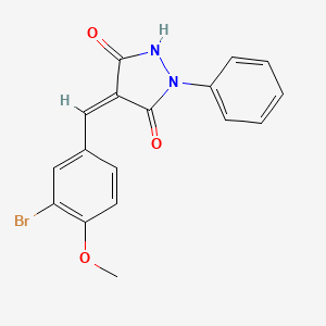 molecular formula C17H13BrN2O3 B3740401 (4Z)-4-[(3-bromo-4-methoxyphenyl)methylidene]-1-phenylpyrazolidine-3,5-dione 
