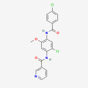 molecular formula C20H15Cl2N3O3 B3740439 N-[2-chloro-4-[(4-chlorobenzoyl)amino]-5-methoxyphenyl]pyridine-3-carboxamide 