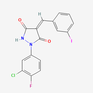 molecular formula C16H9ClFIN2O2 B3740468 (4Z)-1-(3-chloro-4-fluorophenyl)-4-[(3-iodophenyl)methylidene]pyrazolidine-3,5-dione 