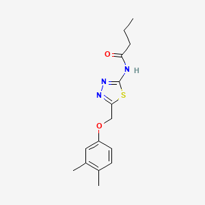 molecular formula C15H19N3O2S B3740592 N-[5-[(3,4-dimethylphenoxy)methyl]-1,3,4-thiadiazol-2-yl]butanamide 