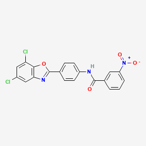 molecular formula C20H11Cl2N3O4 B3740693 N-[4-(5,7-dichloro-1,3-benzoxazol-2-yl)phenyl]-3-nitrobenzamide 