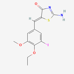 molecular formula C13H13IN2O3S B3740756 5-(4-ethoxy-3-iodo-5-methoxybenzylidene)-2-imino-1,3-thiazolidin-4-one 