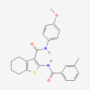 molecular formula C24H24N2O3S B3740831 N-(4-Methoxyphenyl)-2-(3-methylbenzamido)-4,5,6,7-tetrahydro-1-benzothiophene-3-carboxamide 