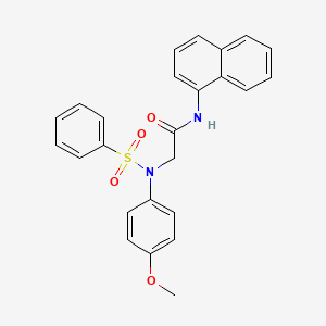 molecular formula C25H22N2O4S B3740839 N~2~-(4-methoxyphenyl)-N-naphthalen-1-yl-N~2~-(phenylsulfonyl)glycinamide 