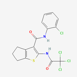 molecular formula C16H12Cl4N2O2S B3740886 N-(2-chlorophenyl)-2-[(2,2,2-trichloroacetyl)amino]-5,6-dihydro-4H-cyclopenta[b]thiophene-3-carboxamide 