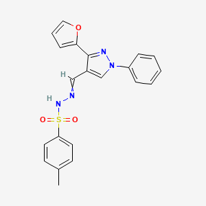 molecular formula C21H18N4O3S B3741158 N-[[3-(furan-2-yl)-1-phenylpyrazol-4-yl]methylideneamino]-4-methylbenzenesulfonamide 