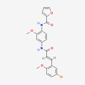 molecular formula C22H19BrN2O5 B3741395 N-[4-[[(E)-3-(5-bromo-2-methoxyphenyl)prop-2-enoyl]amino]-2-methoxyphenyl]furan-2-carboxamide 