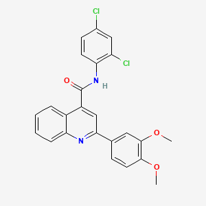 molecular formula C24H18Cl2N2O3 B3741425 N-(2,4-dichlorophenyl)-2-(3,4-dimethoxyphenyl)quinoline-4-carboxamide 