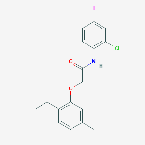 molecular formula C18H19ClINO2 B3741509 N-(2-chloro-4-iodophenyl)-2-(5-methyl-2-propan-2-ylphenoxy)acetamide 