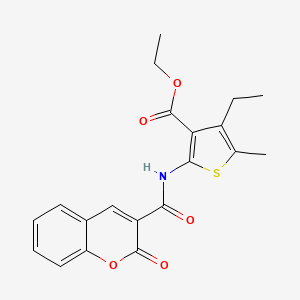 molecular formula C20H19NO5S B3741555 ETHYL 4-ETHYL-5-METHYL-2-(2-OXO-2H-CHROMENE-3-AMIDO)THIOPHENE-3-CARBOXYLATE 