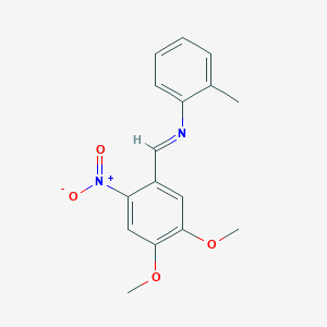 molecular formula C16H16N2O4 B374163 N-(4,5-dimethoxy-2-nitrobenzylidene)-2-methylaniline 