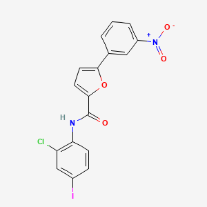 molecular formula C17H10ClIN2O4 B3741651 N-(2-chloro-4-iodophenyl)-5-(3-nitrophenyl)furan-2-carboxamide 