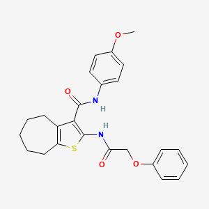 molecular formula C25H26N2O4S B3741671 N-(4-Methoxyphenyl)-2-(2-phenoxyacetamido)-4H,5H,6H,7H,8H-cyclohepta[B]thiophene-3-carboxamide 