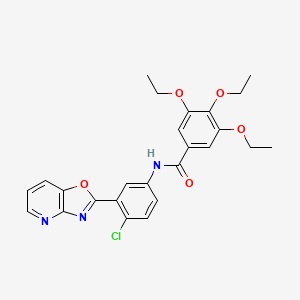 B3741680 N-(4-chloro-3-[1,3]oxazolo[4,5-b]pyridin-2-ylphenyl)-3,4,5-triethoxybenzamide CAS No. 5836-58-8
