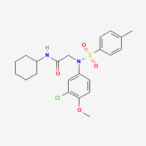 molecular formula C22H27ClN2O4S B3741910 N~2~-(3-chloro-4-methoxyphenyl)-N~1~-cyclohexyl-N~2~-[(4-methylphenyl)sulfonyl]glycinamide 