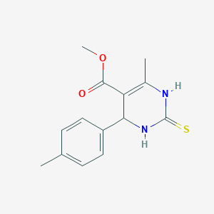 molecular formula C14H16N2O2S B374195 METHYL 6-METHYL-4-(4-METHYLPHENYL)-2-SULFANYLIDENE-1,2,3,4-TETRAHYDROPYRIMIDINE-5-CARBOXYLATE 