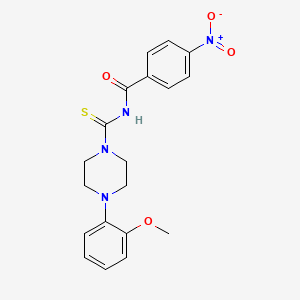 molecular formula C19H20N4O4S B3741993 N-[4-(2-methoxyphenyl)piperazine-1-carbothioyl]-4-nitrobenzamide 