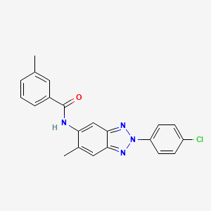 molecular formula C21H17ClN4O B3742034 N-[2-(4-chlorophenyl)-6-methyl-2H-1,2,3-benzotriazol-5-yl]-3-methylbenzamide 