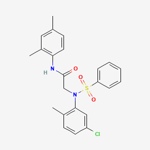 molecular formula C23H23ClN2O3S B3742052 N~2~-(5-chloro-2-methylphenyl)-N~1~-(2,4-dimethylphenyl)-N~2~-(phenylsulfonyl)glycinamide 