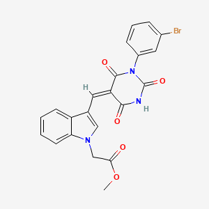 molecular formula C22H16BrN3O5 B3742075 METHYL 2-(3-{[(5E)-1-(3-BROMOPHENYL)-2,4,6-TRIOXO-1,3-DIAZINAN-5-YLIDENE]METHYL}-1H-INDOL-1-YL)ACETATE 