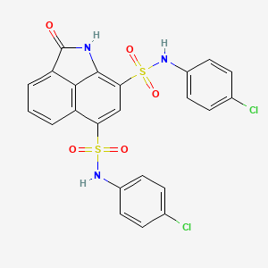 molecular formula C23H15Cl2N3O5S2 B3742157 N,N'-bis(4-chlorophenyl)-2-oxo-1,2-dihydrobenzo[cd]indole-6,8-disulfonamide 