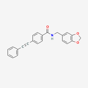 molecular formula C23H17NO3 B3742169 N-(1,3-benzodioxol-5-ylmethyl)-4-(phenylethynyl)benzamide 