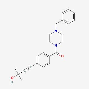 molecular formula C23H26N2O2 B3742183 4-{4-[(4-benzyl-1-piperazinyl)carbonyl]phenyl}-2-methyl-3-butyn-2-ol 