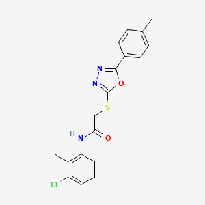 molecular formula C18H16ClN3O2S B3742197 N-(3-chloro-2-methylphenyl)-2-{[5-(4-methylphenyl)-1,3,4-oxadiazol-2-yl]sulfanyl}acetamide 