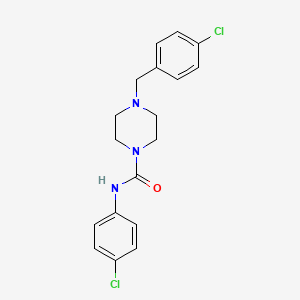 molecular formula C18H19Cl2N3O B3742208 N-(4-chlorophenyl)-4-[(4-chlorophenyl)methyl]piperazine-1-carboxamide 