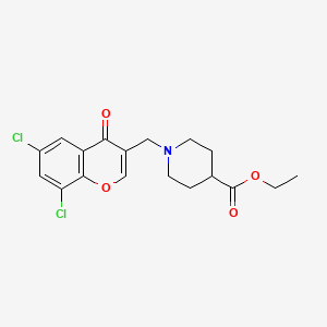 molecular formula C18H19Cl2NO4 B3742536 ethyl 1-[(6,8-dichloro-4-oxo-4H-chromen-3-yl)methyl]-4-piperidinecarboxylate 