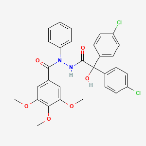 molecular formula C30H26Cl2N2O6 B3742728 N'-[2,2-bis(4-chlorophenyl)-2-hydroxyacetyl]-3,4,5-trimethoxy-N-phenylbenzohydrazide 