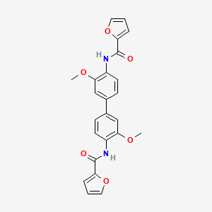 molecular formula C24H20N2O6 B3742913 N-[4-[4-(furan-2-carbonylamino)-3-methoxyphenyl]-2-methoxyphenyl]furan-2-carboxamide 