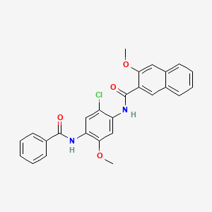 molecular formula C26H21ClN2O4 B3743102 N-(4-benzamido-2-chloro-5-methoxyphenyl)-3-methoxynaphthalene-2-carboxamide 
