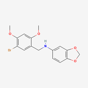 molecular formula C16H16BrNO4 B3743260 N-[(5-bromo-2,4-dimethoxyphenyl)methyl]-1,3-benzodioxol-5-amine 