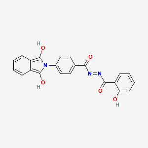 molecular formula C22H15N3O5 B3743355 N-[4-(1,3-dihydroxyisoindol-2-yl)benzoyl]imino-2-hydroxybenzamide 