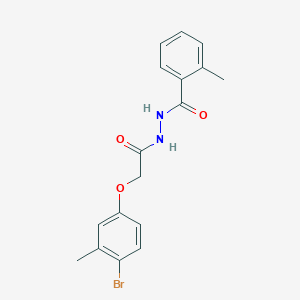 molecular formula C17H17BrN2O3 B3743356 N'-[2-(4-bromo-3-methylphenoxy)acetyl]-2-methylbenzohydrazide 