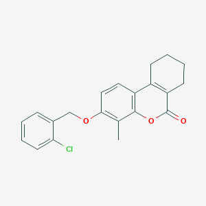 molecular formula C21H19ClO3 B374340 3-[(2-chlorobenzyl)oxy]-4-methyl-7,8,9,10-tetrahydro-6H-benzo[c]chromen-6-one 