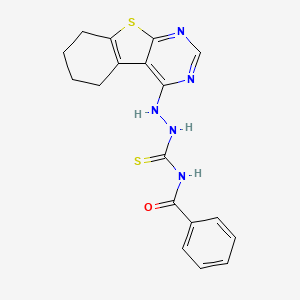 molecular formula C18H17N5OS2 B3743406 N-{[2-(5,6,7,8-tetrahydro[1]benzothieno[2,3-d]pyrimidin-4-yl)hydrazinyl]carbonothioyl}benzamide 