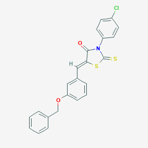molecular formula C23H16ClNO2S2 B374350 5-[3-(Benzyloxy)benzylidene]-3-(4-chlorophenyl)-2-thioxo-1,3-thiazolidin-4-one 