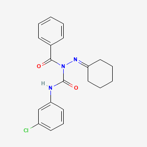 molecular formula C20H20ClN3O2 B3743533 N-{[(3-chlorophenyl)amino]carbonyl}-N'-cyclohexylidenebenzohydrazide CAS No. 415712-98-0