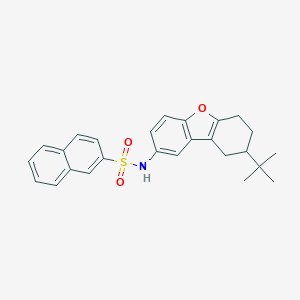 molecular formula C26H27NO3S B374355 N-(8-tert-butyl-6,7,8,9-tetrahydrodibenzo[b,d]furan-2-yl)-2-naphthalenesulfonamide 