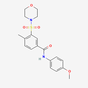 molecular formula C19H22N2O5S B3743642 N-(4-methoxyphenyl)-4-methyl-3-morpholin-4-ylsulfonylbenzamide 