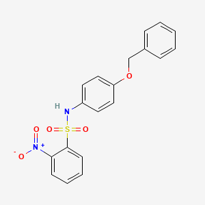 molecular formula C19H16N2O5S B3743695 N-[4-(BENZYLOXY)PHENYL]-2-NITROBENZENE-1-SULFONAMIDE 