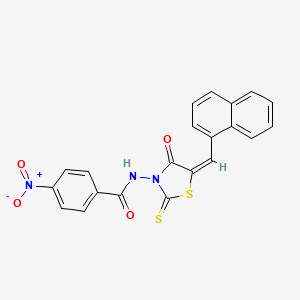 molecular formula C21H13N3O4S2 B3743733 N-[(5E)-5-(naphthalen-1-ylmethylidene)-4-oxo-2-sulfanylidene-1,3-thiazolidin-3-yl]-4-nitrobenzamide 
