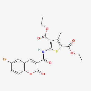 molecular formula C21H18BrNO7S B3743739 Diethyl 5-[(6-bromo-2-oxochromene-3-carbonyl)amino]-3-methylthiophene-2,4-dicarboxylate 