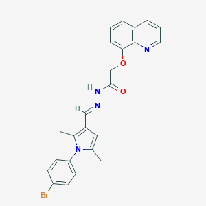 molecular formula C24H21BrN4O2 B374411 N'-{(E)-[1-(4-bromophenyl)-2,5-dimethyl-1H-pyrrol-3-yl]methylidene}-2-(quinolin-8-yloxy)acetohydrazide 