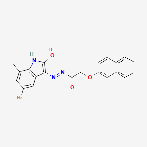 molecular formula C21H16BrN3O3 B3744142 N-[(5-bromo-2-hydroxy-7-methyl-1H-indol-3-yl)imino]-2-naphthalen-2-yloxyacetamide 