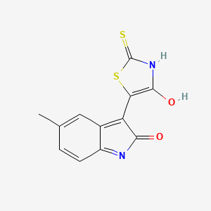 molecular formula C12H8N2O2S2 B3744167 (3Z)-5-methyl-3-(4-oxo-2-thioxo-1,3-thiazolidin-5-ylidene)-1,3-dihydro-2H-indol-2-one 