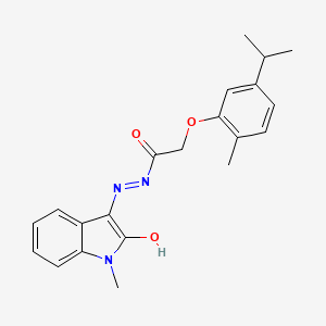 molecular formula C21H23N3O3 B3744236 N-(2-hydroxy-1-methylindol-3-yl)imino-2-(2-methyl-5-propan-2-ylphenoxy)acetamide 