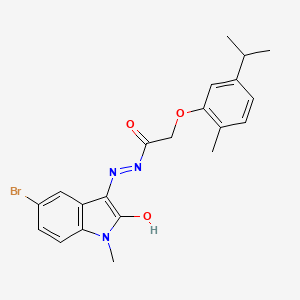 molecular formula C21H22BrN3O3 B3744271 N-(5-bromo-2-hydroxy-1-methylindol-3-yl)imino-2-(2-methyl-5-propan-2-ylphenoxy)acetamide 